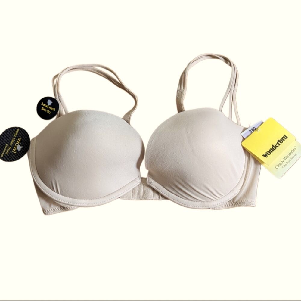 Wonderbra Clearly Wonderbra Clear Front Push Up Underwire Adjustable Bra NWT 36D